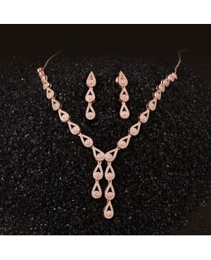 Rose Necklase+Stud