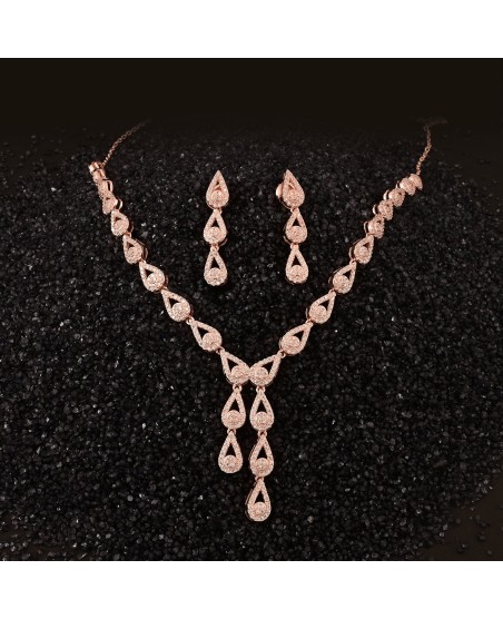 Rose Necklase+Stud